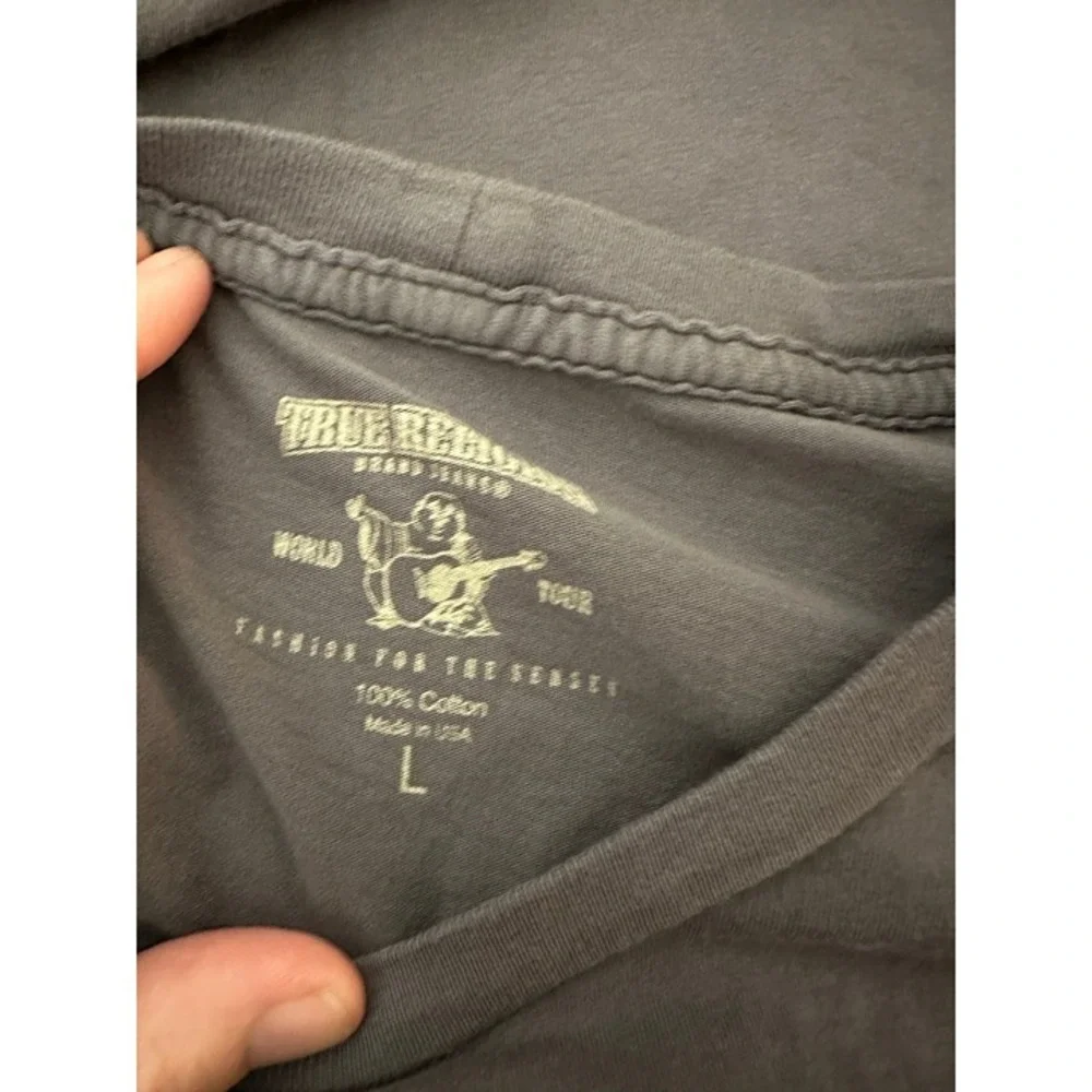 True Religion Mens Gray Shirt Top Graphic #35 Large N1
